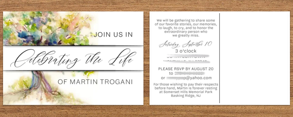Celebration of Life Invitation Postcard